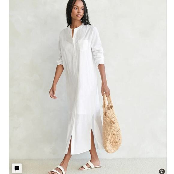 Jenni Kayne Capri Caftan Dress In Ivory Size XS Button Up - Picture 3 of 16